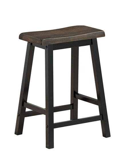 Giantex Set of 2 Saddle Seat Stools, Wood Vintage Counter Height Chairs