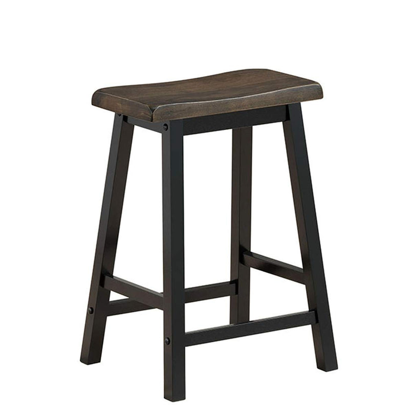 Giantex Set of 2 Saddle Seat Stools, Wood Vintage Counter Height Chairs
