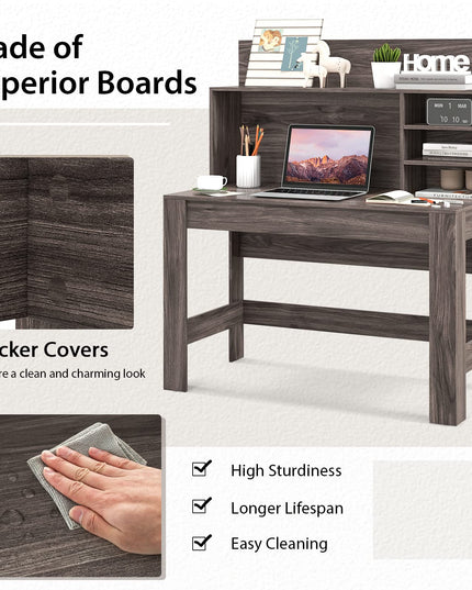 Giantex Computer Desk with Bookshelf