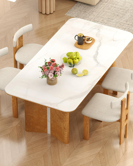 Giantex Modern Upholstered Accent Side Chairs with Curved Backrest