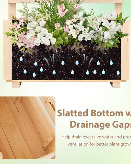 Giantex Raised Garden Bed with Trellis for Climbing Vine Flower Herb Vegetable Fruit