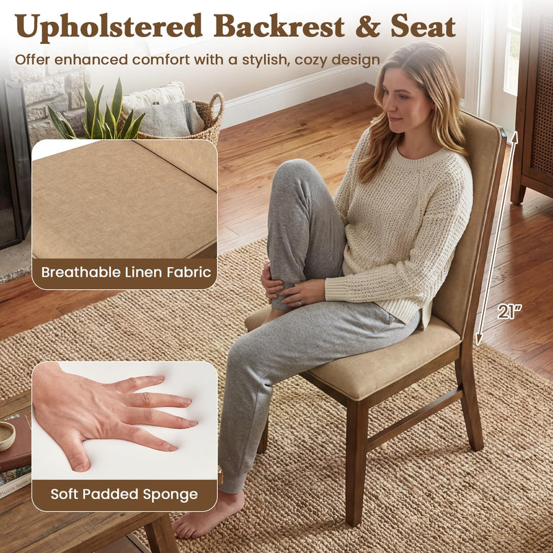 Giantex Upholstered Dining Chairs Set of 2/4 for Dining Room and Restaurant