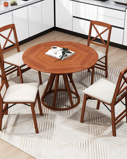 Giantex Folding Dining Chairs Set of 2/4, Modern Kitchen Chairs w/Padded Seat & Cross Backrest