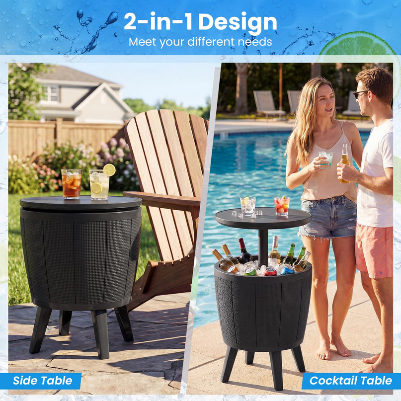 Table de bar de piscine Giantex 3 en 1 avec bouchon de vidange