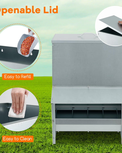 Giantex 50 lbs Galvanized Chicken Feeder