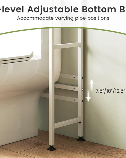 Armoire de rangement Giantex au-dessus des toilettes avec 2 portes cannelées basculantes