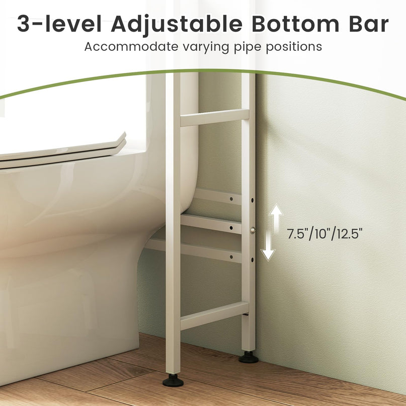 Giantex Over The Toilet Storage Cabinet with 2 Flip-up Fluted Doors