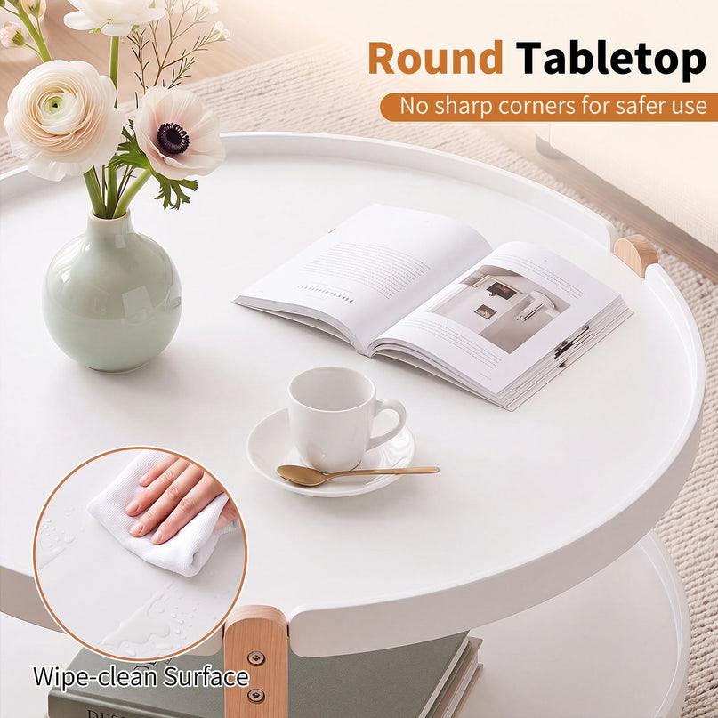 GIANTEX 23.5" 2-Tier Coffee Table with Storage