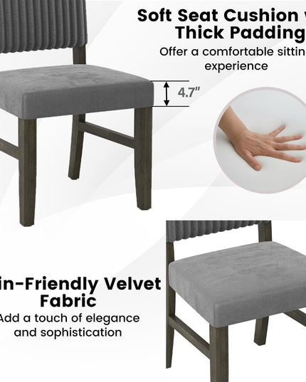 Giantex Dining Chairs Set of 2/4 with Rubber Wood Legs