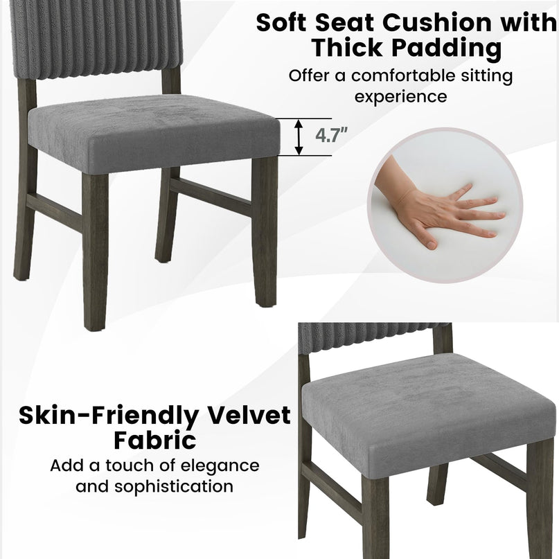 Giantex Dining Chairs Set of 2/4 with Rubber Wood Legs