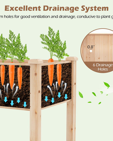73" L x 23" W x 30" H Raised Garden Bed with Drain Hole