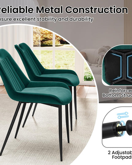 Giantex Dining Chair Set of 4 with Metal Legs for Living Room