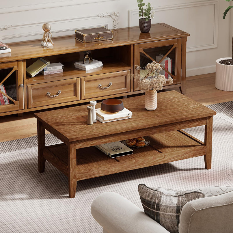 Giantex Mid Century Modern Coffee Table 47" Wood Center Table