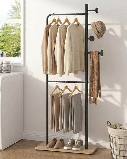 Portant à vêtements à double tringle Giantex – Organiseur de vêtements autoportant