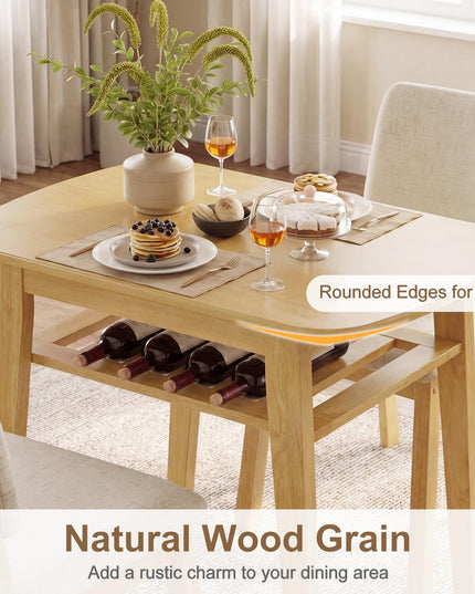Giantex Dining Table Set for 2 | Space Saving Kitchen Table and Chairs Set w/Rubber Wood Frame