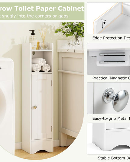 Giantex Small Bathroom Storage Cabinet with Door & Adjustable Shelves