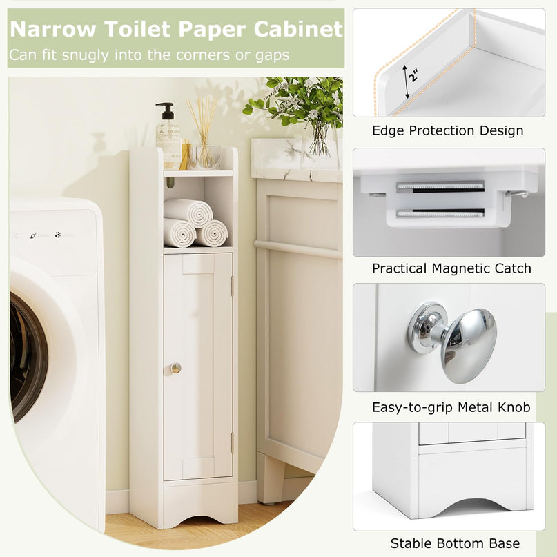 Giantex Small Bathroom Storage Cabinet with Door & Adjustable Shelves
