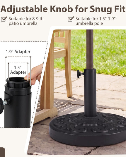 Giantex 27 lbs Patio Umbrella Base Pre-Filled Cement Weighted Umbrella Base