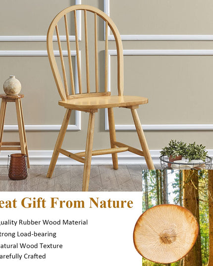 Giantex Wood Dining Chairs, French Country Armless Spindle Back Dining Chairs
