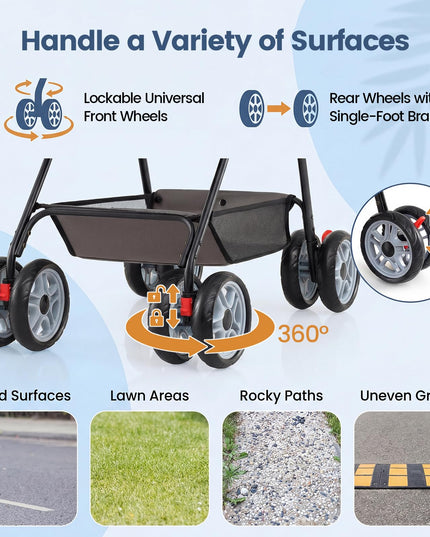 Giantex 3-in-1 Pet Stroller with Detachable Carrier for Small & Medium Pets