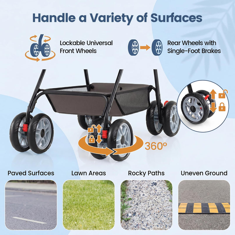 Giantex 3-in-1 Pet Stroller with Detachable Carrier for Small & Medium Pets