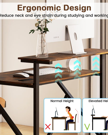 Petit bureau roulant Giantex avec rangement Bureau d'ordinateur compact