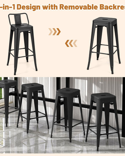Giantex Metal Bar Stools Set of 4 for Kitchen Island