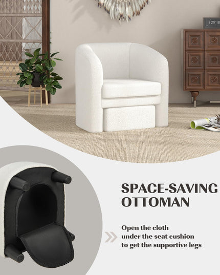 Giantex Modern Mid Century Accent Chair with Ottoman