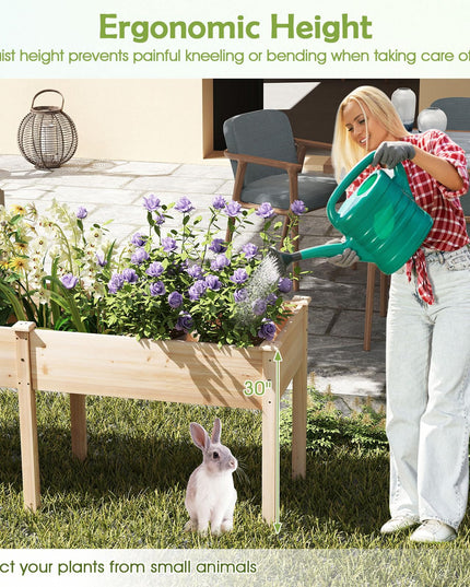 73"x23"x30" Elevated Wood Planter Box with Legs