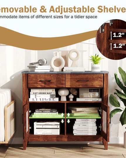 Giantex Sideboard Buffet Cabinet, Coffee Bar Cabinet with 2 Drawers