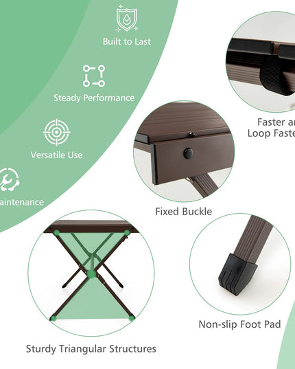 Giantex Folding Camping Table, Aluminum Picnic Table for 4-6 Person