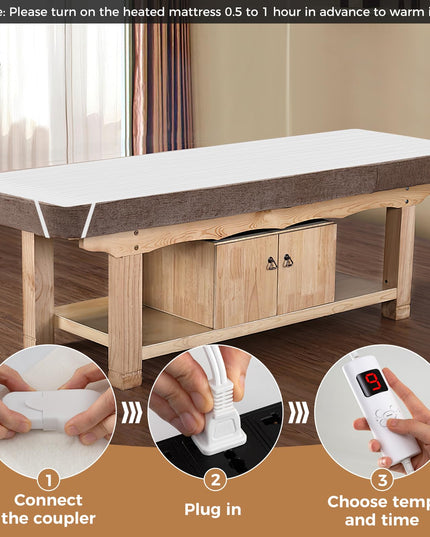 Giantex Heated Mattress Pad, 9 Heat Setting, 9-Hour Auto Off, Overheat Protection, White, Twin Size, 76” x 39”