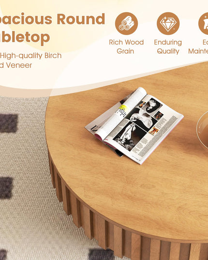 Table basse ronde Giantex avec rangement pour petits espaces de salon