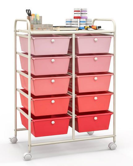 10 Drawers Rolling Cart, Classroom Organizers - Giantex