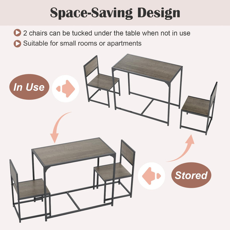 Giantex 3 Piece Dining Table Set for 2