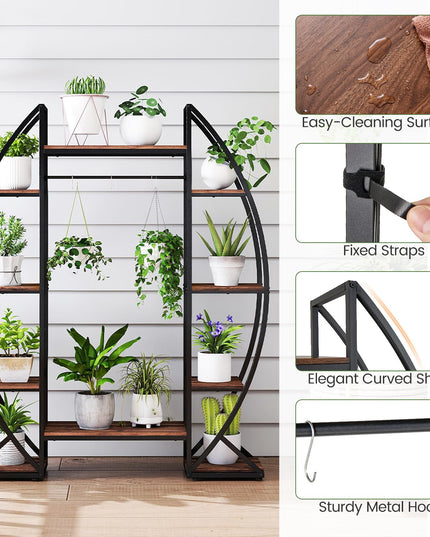 Giantex Plant Stand Indoor with Grow Lights 10-Tier 63" Tall Metal Plant Shelf