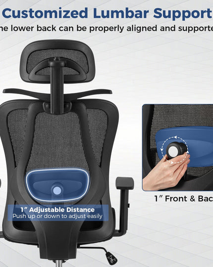 Giantex Ergonomic Desk Chair with 3D Headrest for Home Office