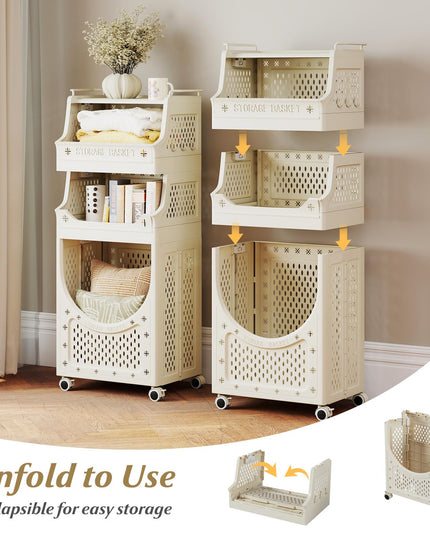 Giantex 4 Tier Rolling Laundry Cart with Wheels