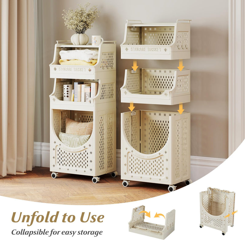 Giantex 4 Tier Rolling Laundry Cart with Wheels