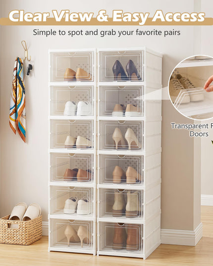 Giantex 6-Tier Folding Shoe Rack Organizer w/Clear Doors