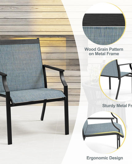 Giantex Patio Chairs Set of 2, All Weather Resistant Outdoor Chairs for Front Porch Lawn Garden Yard