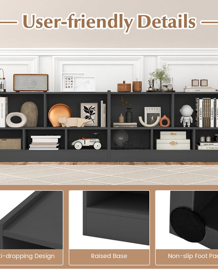 Giantex 5-Cube Bookcase, Freestanding 3-Tier Bookshelf with Spacious Top & Raised Base
