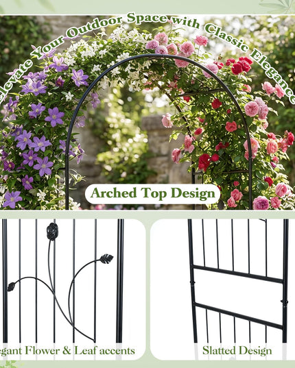 Giantex 87" Decorative Metal Garden Arbor Arch Trellis for Climbing Plants