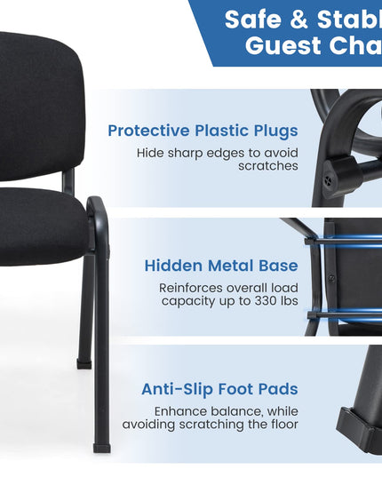 Giantex 10-Pack Conference Chair Set - Stackable Guest Chair with Metal Frame