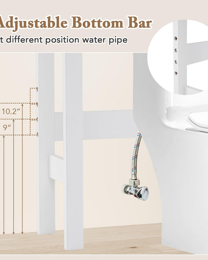 Giantex Over The Toilet Storage Cabinet, 65" Tall Freestanding Bathroom Organizer with Open Shelves