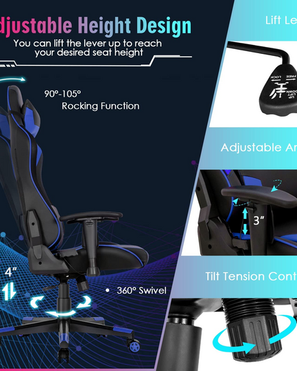 Giantex Gaming Chair with RGB LED Lights
