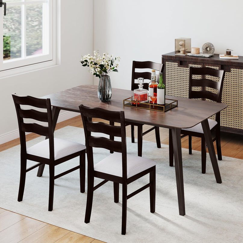 Giantex Wooden Dining Chairs Set of 2/4 with Rubber Wood Legs