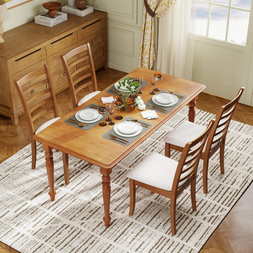 Giantex Wooden Dining Chair Set of 2/4 for Living Room Restaurant