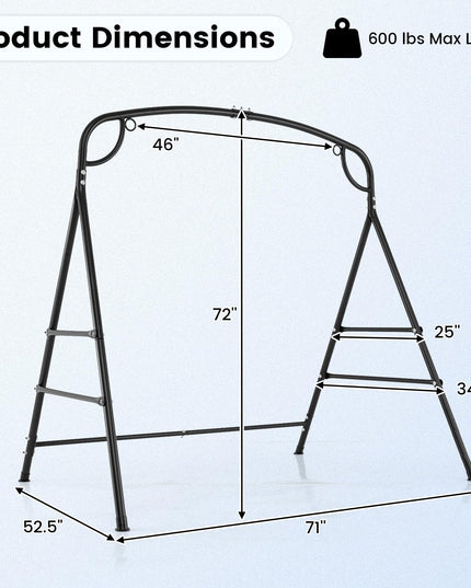 Giantex 660-Lbs Metal Hammock Stand - Heavy Duty Porch Swing Stand w/ 4 Support Bars, Hammock Chair not Include