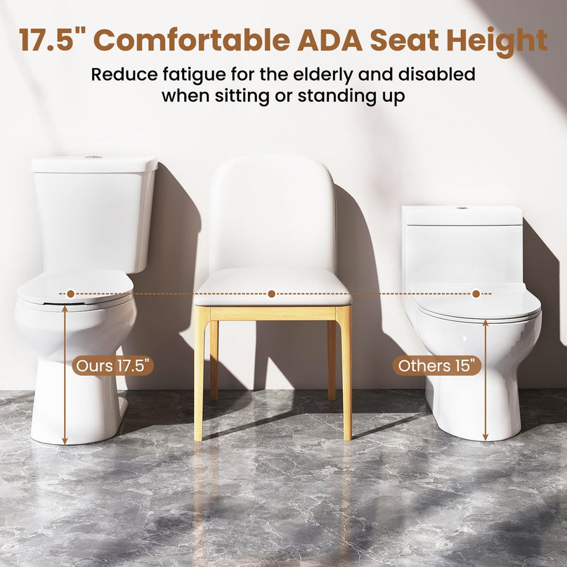 Giantex Two-Piece Elongated Toilet with 17.5" ADA Comfort Height Seat